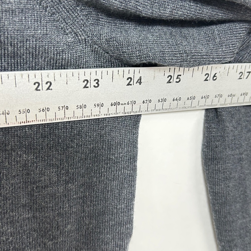 Bloomingdales 1/4 Zip Merino Wool Sweater XL Charcoal Gray Pullover Mock Neck - Picture 6 of 11